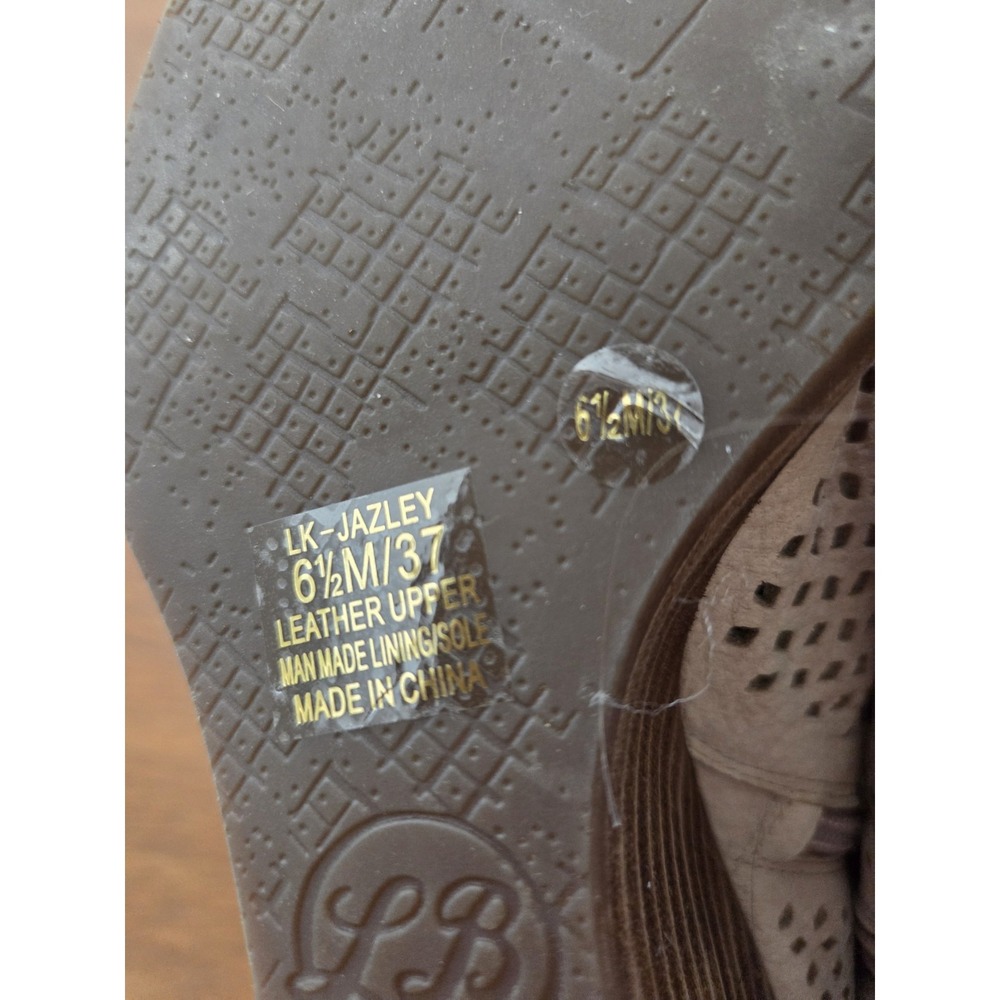 Lucky Brand Jazley Wedge Open Toe‎ Booties Women's 6.5m Perforated - Picture 4 of 12